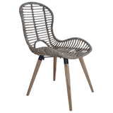 Dining Chairs 4 pcs Brown Natural Rattan 246854