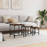 Nesting Coffee Tables 3 pcs Smoked Oak Engineered Wood 838935