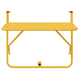 Hanging Balcony Table Folding Mustard 60 x 39 x 65 cm Steel 42008073