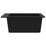 ZNTS Overmount Kitchen Sink Single Basin Granite Black 141672