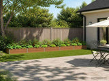 Raised Garden Bed Wood Brown 400 x 80 x 24 cm cold-rolled steel 8006504