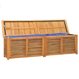Garden Storage Box with Bag 200x50x55 cm Solid Wood Teak 363274