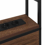 Storage Headboard with Charging Station Brown oak 200 cm 859829