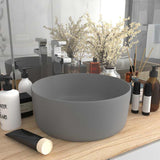 147015 Luxury Wash Basin Round Matt Light Grey 40x15 cm Ceramic