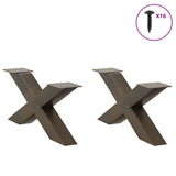 Coffee Table Legs X-Shaped 2 pcs Natural Steel 70x cm Steel 4012947