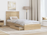 Storage Bed with Drawer Sonoma Oak 75 x 190 cm Engineered Wood 3411259
