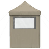 ZNTS Foldable Party Tent Pop-Up with 4 Sidewalls Taupe 4005002