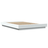 Bed Frame with LED Lights without Mattress White 140x190cm 3281126
