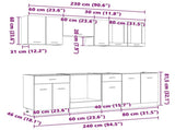Kitchen Unit Lyon 8 pcs Grey Sonoma Engineered Wood 3388349