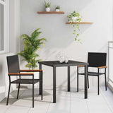 Garden Dining Set with Cushion 3 pcs Black Poly Rattan 3379702