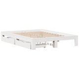 Bed Frame without Mattress White 160x200 cm Solid Wood Pine 3308994
