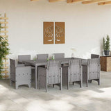 Garden Dining Set 9 pcs Light Grey Polypropylene 3378588