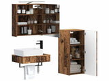 Bathroom Cabinet Set 4 pcs Old Wood 50 x 14.5 x 70 cm 3407389