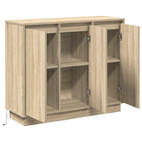 LED Sideboard Sonoma Oak 90 x 32 x 75 cm Engineered Wood 869676