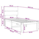 Single Bed Frame with Headboard ROSTOCK White 90 x 200 cm 903499