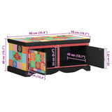 Coffee Table Multicolour 90x50x40 cm Solid Wood Mango 4017561