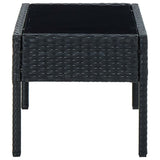 Garden Table Black 75x40x37 cm Poly Rattan 45904
