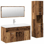 ZNTS 4 Piece Bathroom Furniture Set Old Wood Engineered Wood 3328915