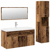 ZNTS 4 Piece Bathroom Furniture Set Old Wood Engineered Wood 3328915