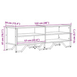 TV Cabinet Brown Oak 122x34x41 cm Engineered Wood 848573