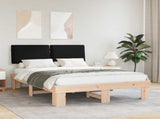 Bed Frame with Upholstered Headboard Black 140 x 200 cm 877276