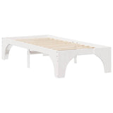 Bed Frame White 90 x 200 cm Solid Pine Wood 873005