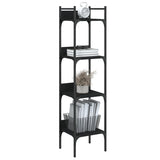 Bookshelf 4-Tier Black 35x30x138.5 cm Engineered Wood 838848