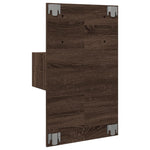 ZNTS Wall-mounted Bedside Cabinet with LED Lights Brown Oak 848169