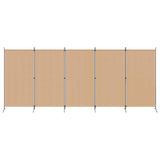 5-Panel Room Divider Beige 433 x 180 cm Fabric 42039229