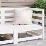 Garden Corner Sofa White Solid Wood Pine 805661