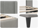 Bed Frame with Headboard Light Grey 180 x 200 cm Velvet 42027536