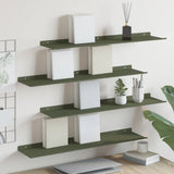 Floating Shelf 4 pcs Olive Green 80 x 18 x 2.5 cm Steel 8004041