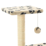 Cat Tree with Sisal Scratching Posts 65 cm Beige Paw Print 170549