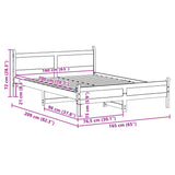 Bed Frame without Mattress 160x200 cm Solid Wood Pine 855585