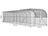 Against Wall Chicken Coop Silver 800 x 200 x 215 cm 3434743