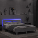 Bed Frame with LED without Mattress White 140x190 cm 3207560