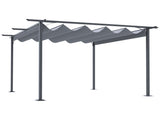 3.5M X 3.5M Metal Pergola Gazebo Awning Retractable Canopy Outdoor Garden Sun Shade Shelter Marquee T3398P324039