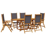 7 Piece Garden Dining Set Anthracite Fabric and Solid Wood 3281725