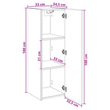 Wall-mounted Bathroom Cabinet Sonoma Oak 33 x 34.5 x 100 cm 890524