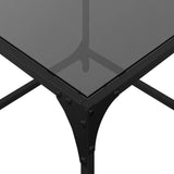 ZNTS Coffee Tables with Black Glass Top 2 pcs 50x50x40 cm Steel 845969