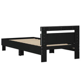 Bed Frame without Mattress with LED Lights Black 90x200 cm 838716