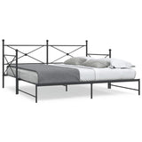 ZNTS Daybed with Trundle without Mattress Black 100x200 cm Steel 4104677