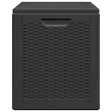 Garden Storage Box 90L Black PP Rattan 151227