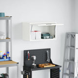 Wall Cabinet for Garage with Gas-lift Door White 883281