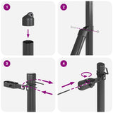 Fence Post 7 pcs Grey Steel 42004208