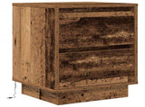 Bedside Cabinets with LED Lights 2 pcs Old Wood 38x34x50 cm 861298