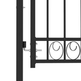 ZNTS Fence Gate with Arched Top Steel 100x100 cm Black 146368