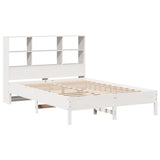 Bookcase Bed without Mattress White 140x200 cm Solid Wood Pine 3322871