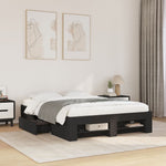ZNTS Bed Frame without Mattress Black 120x190 cm Small Double Engineered Wood 3295514