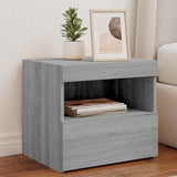 Bedside Cabinet with LED Lights Grey Sonoma 50x40x45 cm 836773
